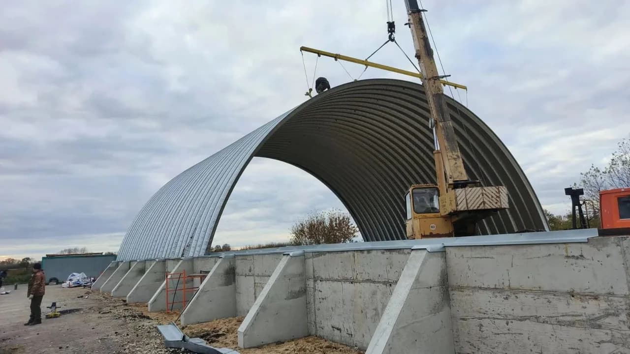 Подъём арочной оболочки